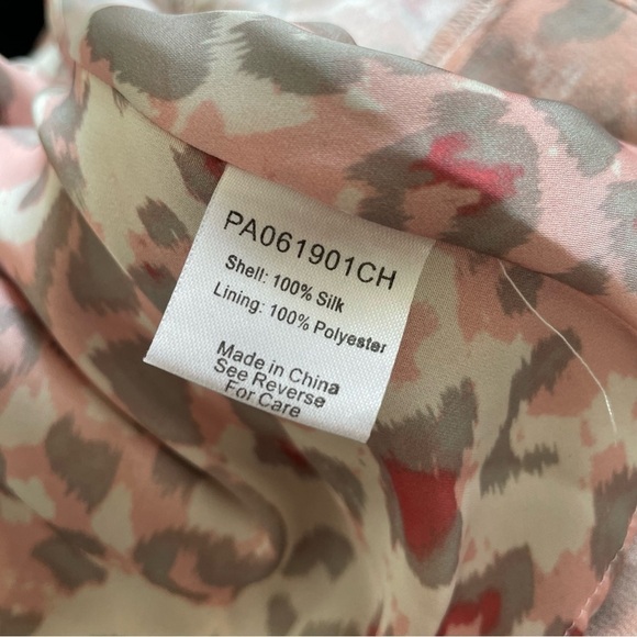 Parker Pink Multi Cougar Leopard Print Silk Pleated Mini PA061901CH Size 2 - Picture 6 of 9
